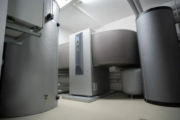 Indoor heat-pump equipment and storage tanks