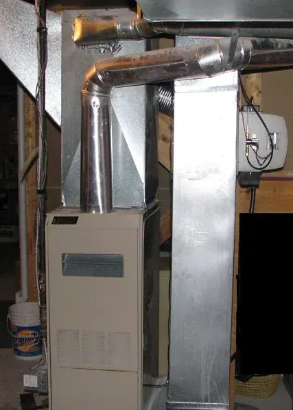 Gas forced-air furnace, one part of a dual-fuel setup